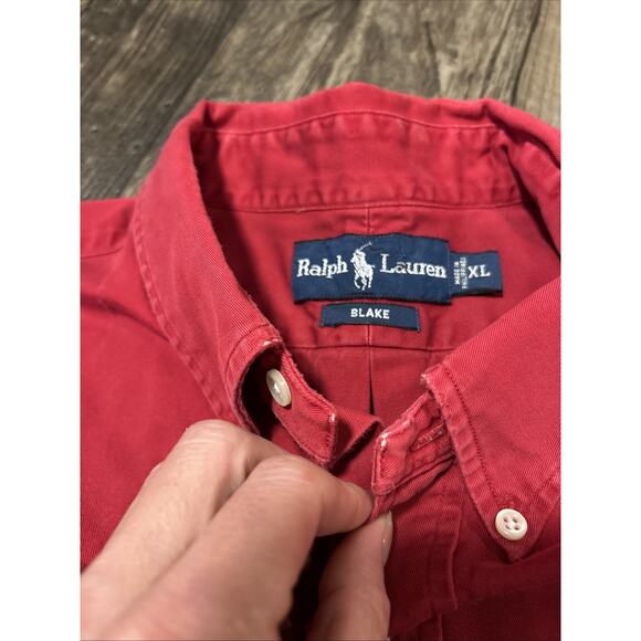 Ralph Lauren Shirt Mens XL Red Blake Button Down Long Sleeve Collared Pony - Picture 6 of 6